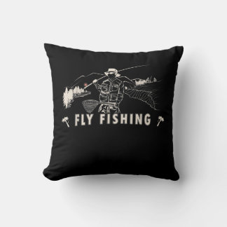 Brown Brook Foreut Fish Gift Fisherman Line Kissen