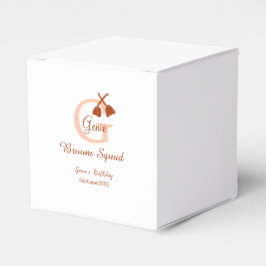 Brown broom Squad Geburtstagsname Pfirsichmonogram Geschenkschachtel