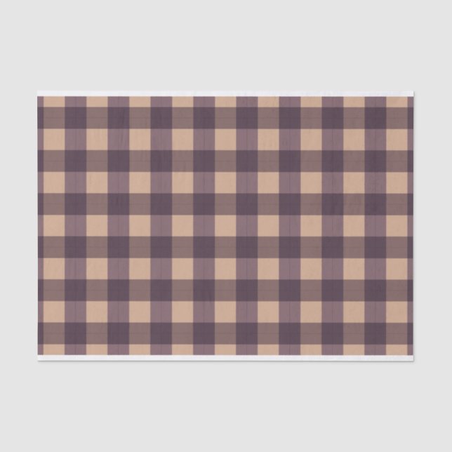 Brown Buffalo Square Kariertes Muster Seidenpapier (Vorderseite)