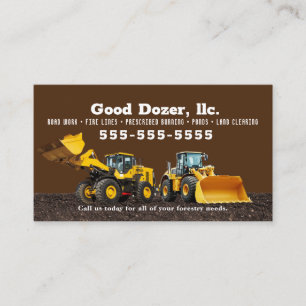 Brown Bull Dozer Business Card Visitenkarte