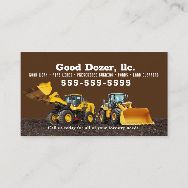 Brown Bull Dozer Business Card Visitenkarte (Vorderseite)