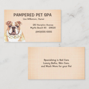 Brown Bulldog Pet Groomer Business Card Visitenkarte
