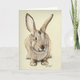 "Brown Bunny" Rabbit Animal Art Grußkarte Feiertagskarte