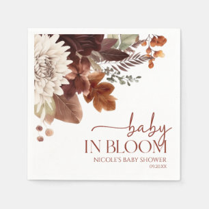 Brown Burgundy Baby in Bloom Floral Baby Dusche Serviette