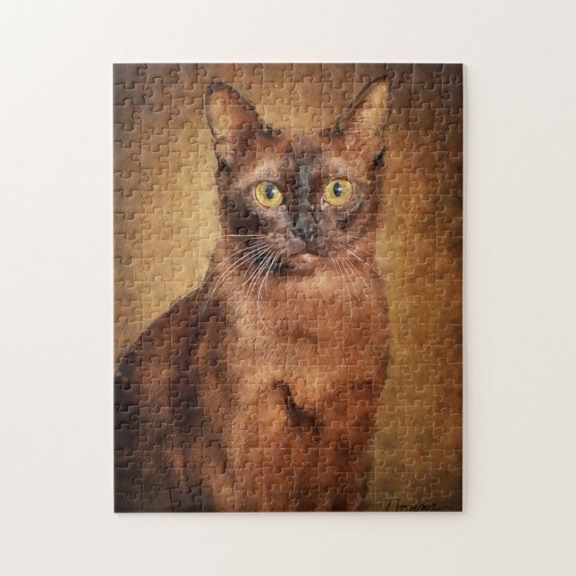 Brown Burmese Cat Portrait Puzzle (Vertikal)
