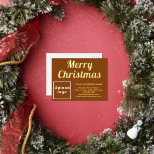 Brown Business Brand on Christmas Folien Feiertagspostkarte