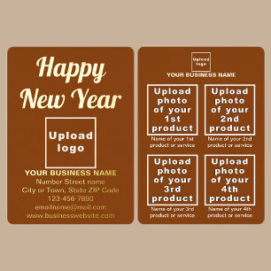 Brown Business Brand on New Year Foil Holiday Card Folien Feiertagskarte