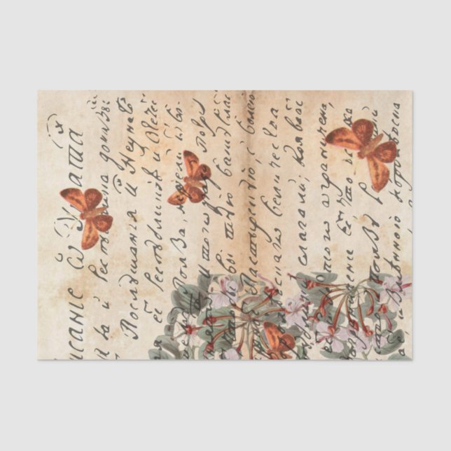 Brown Butterfly Decoupage Tissue Paper Seidenpapier (Vorderseite)