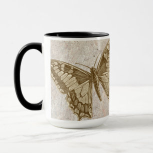 Brown Butterfly Marble Tasse