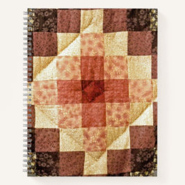 Brown Calico Patchwork Quilt Notizbuch