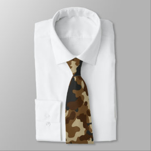Brown Camouflage Neck Tie Krawatte