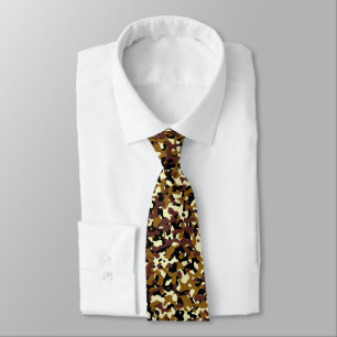 Brown Camouflage Pattern Neck Tie Krawatte