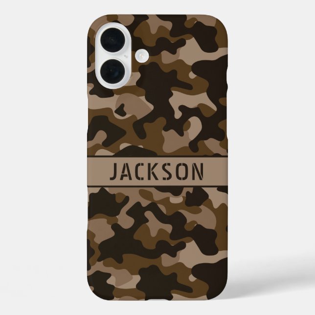 Brown Camouflage Personalized Case-Mate iPhone Hülle (Rückseite)