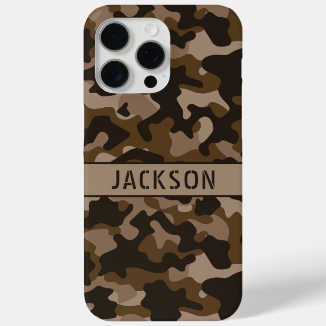 Brown Camouflage Personalized Case-Mate iPhone Hülle (Rückseite)