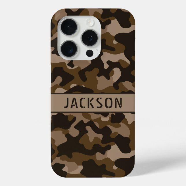 Brown Camouflage Personalized Case-Mate iPhone Hülle (Rückseite)