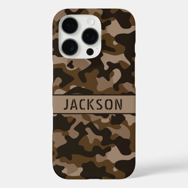 Brown Camouflage Personalized Case-Mate iPhone Hülle (Rückseite)