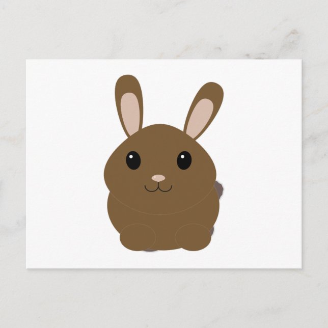 Brown Cartoon Bunny Postkarte (Vorderseite)