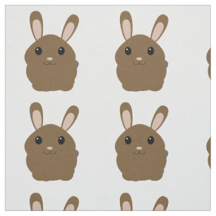 Brown Cartoon Bunny Stoff