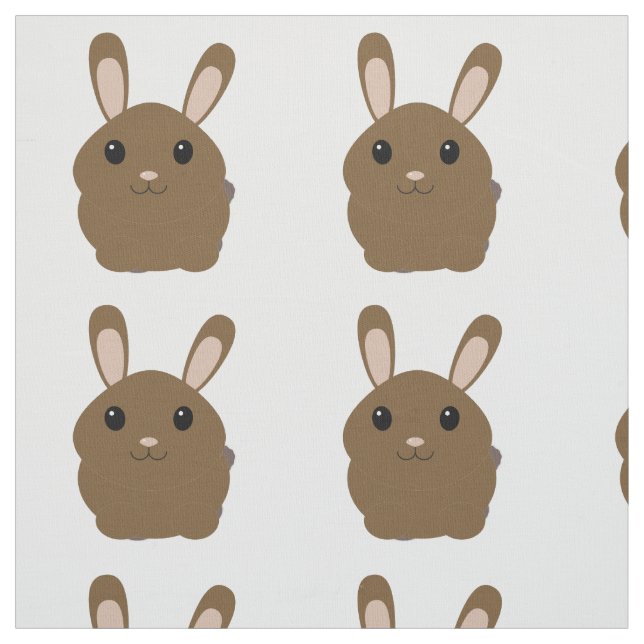 Brown Cartoon Bunny Stoff (Muster)