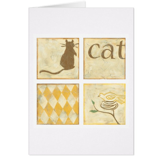 Brown Cat and Yellow Bird by Chariklia Zarria (Vorne)