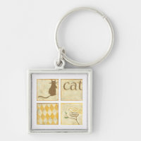 Brown Cat and Yellow Bird by Chariklia Zarria