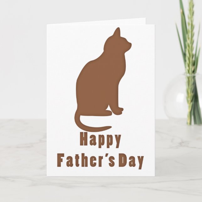 Brown Cat Happy Father's Day Card Karte (Vorderseite)
