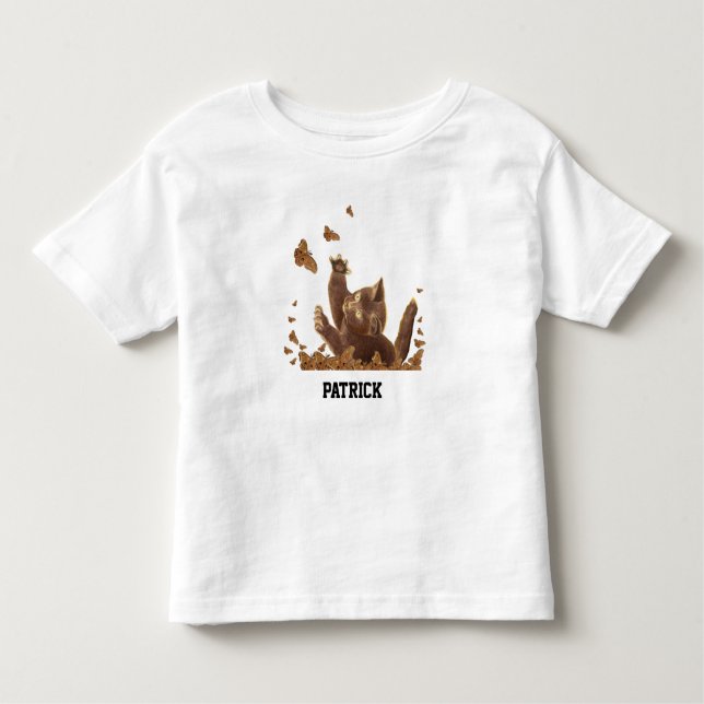 Brown Cat & Night Butterfells Personalisiert Kleinkind T-shirt (Vorderseite)