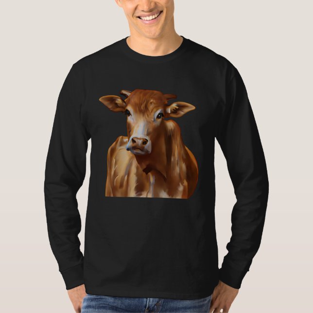 Brown Cattle Cow T-Shirt (Vorderseite)