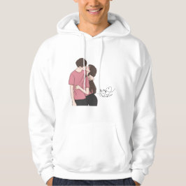 Brown Champagne Pink Be My Valentine Couple Hoodie