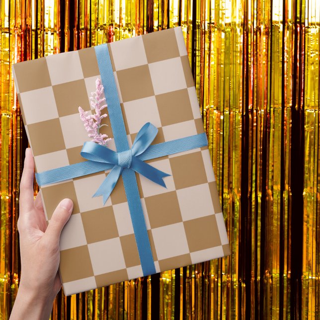 Brown Checkerboard Geschenkpapier (Von Creator hochgeladen)