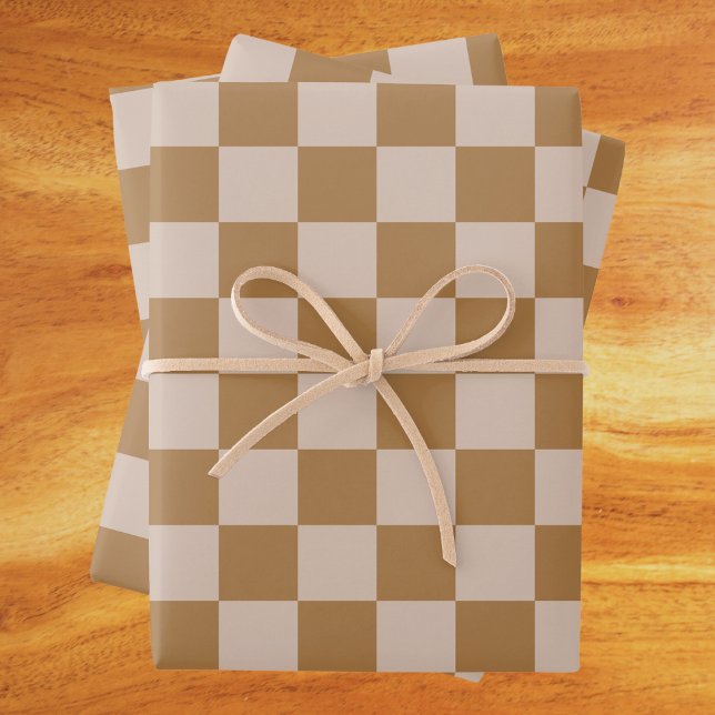 Brown Checkerboard Geschenkpapier Set (Von Creator hochgeladen)