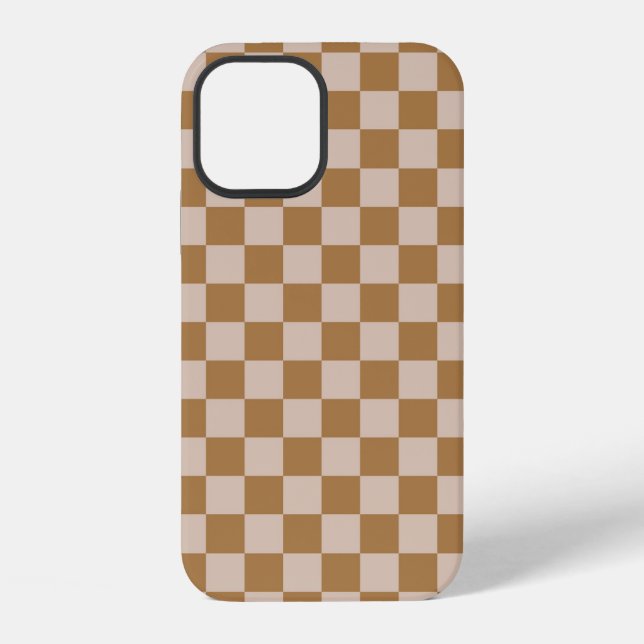 Brown Checkerboard iPhone Hülle (Rückseite)