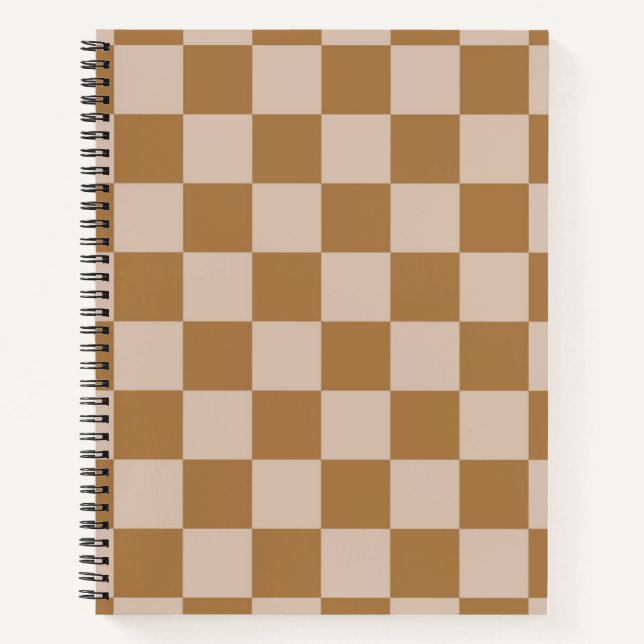 Brown Checkerboard Notizbuch (Vorderseite)