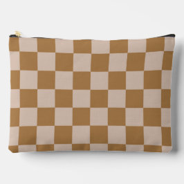 Brown Checkerboard Zubehörtasche
