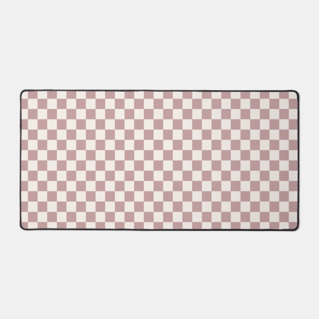 Brown Checkered Desktop Mousepad Schreibtischunterlage (Vorderseite)