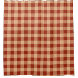 Brown Checkered Gingham Pattern Duschvorhang
