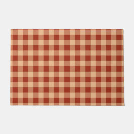 Brown Checkered Gingham Pattern Fußmatte