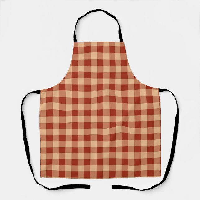 Brown Checkered Gingham Pattern Schürze (Vorderseite)