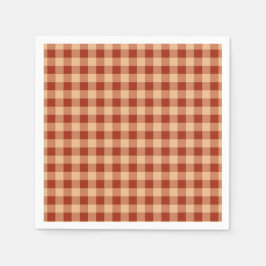 Brown Checkered Gingham Pattern Serviette
