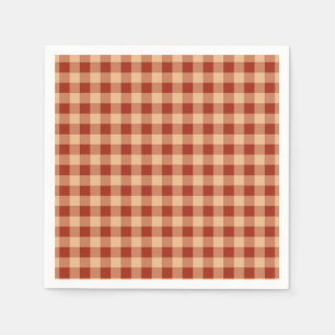 Brown Checkered Gingham Pattern Serviette