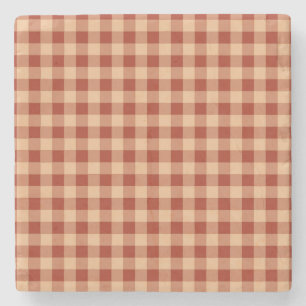Brown Checkered Gingham Pattern Steinuntersetzer