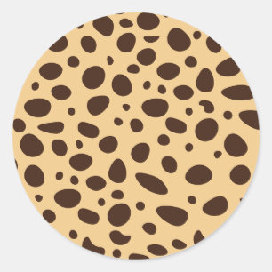 Brown Cheetah Print Runder Aufkleber