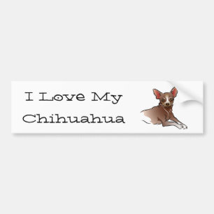 Brown Chihuahua - I Liebe My Chihuahua Autoaufkleber