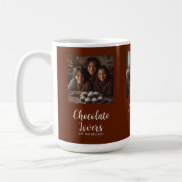 Brown Chocolate Lovers Established 3 Photo Script Kaffeetasse
