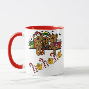 Brown Christmas Bears Tasse