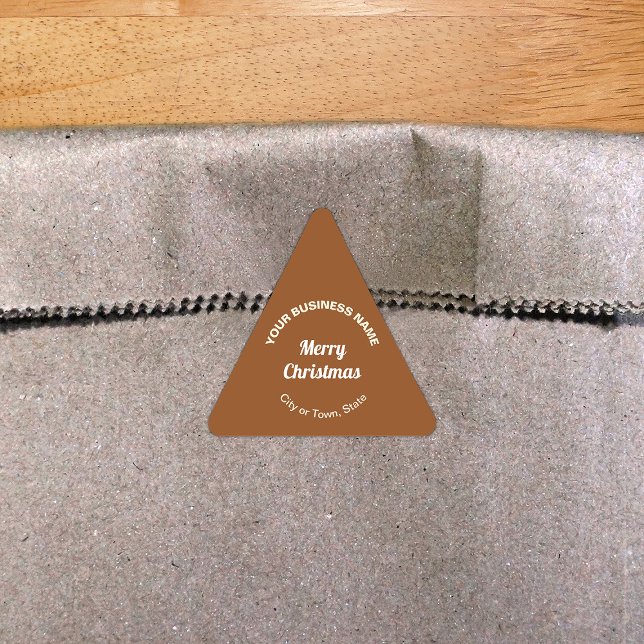 Brown Christmas Business Triangle Shape Sticker (Von Creator hochgeladen)