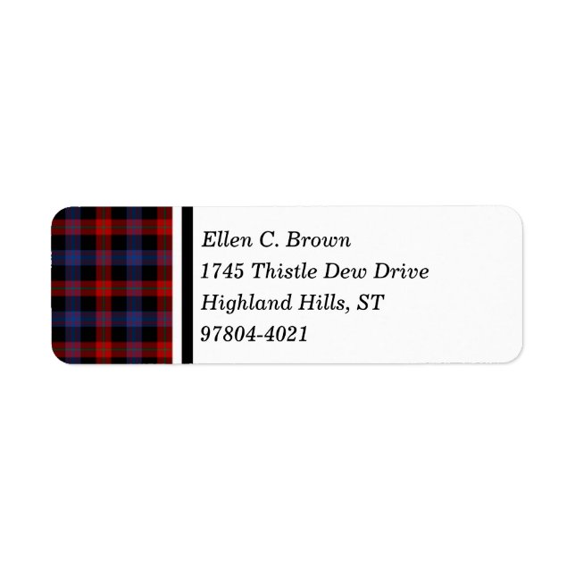 Brown Clan Red und Blue Scottish Tartan (Vorne)