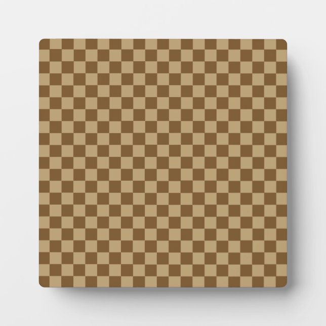 Brown Classic Checkerboard von Shirley Taylor Fotoplatte (Vorderseite)