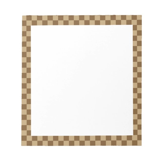 Brown Classic Checkerboard von Shirley Taylor Notizblock (Vorderseite)