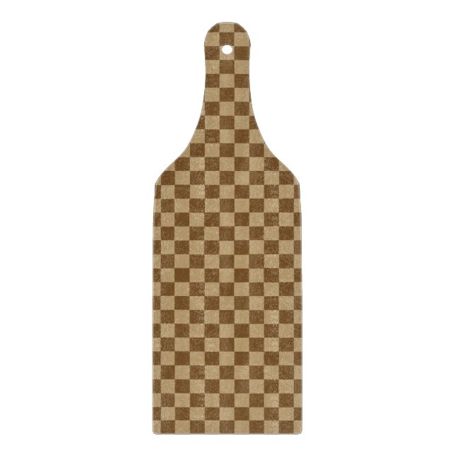 Brown Classic Checkerboard von Shirley Taylor Schneidebrett (Vorderseite)